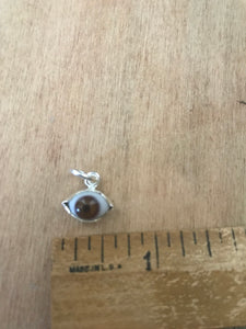 Small brown Eyeball Charm(sterling plate over brass)