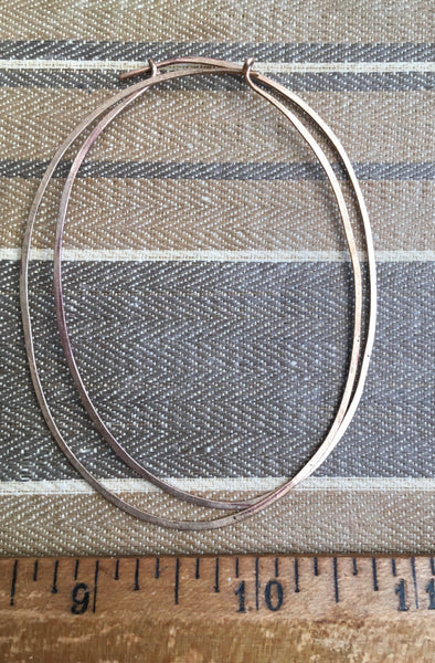 Large lightweight brass oval hoops