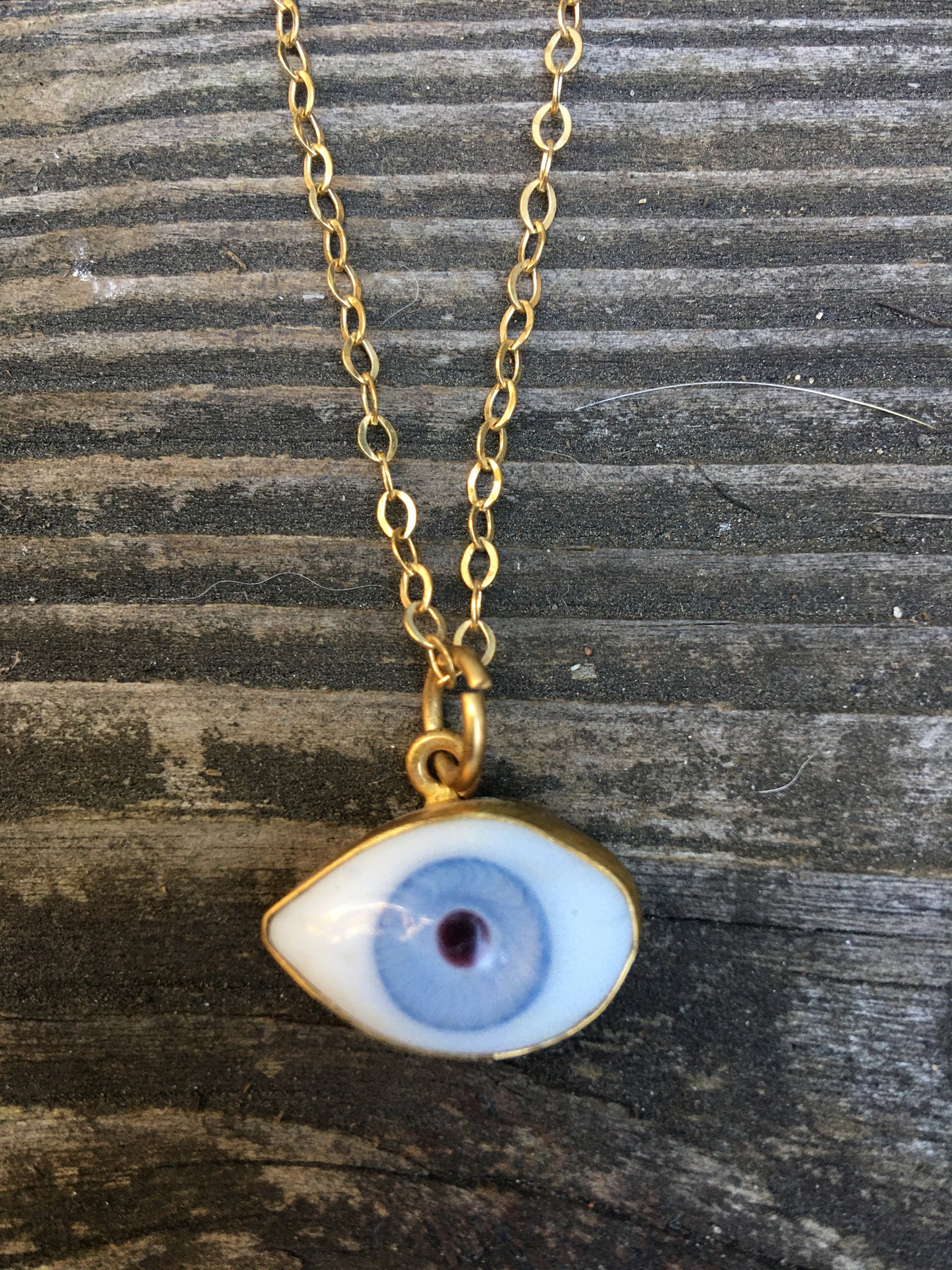 Light blue eyeball charm