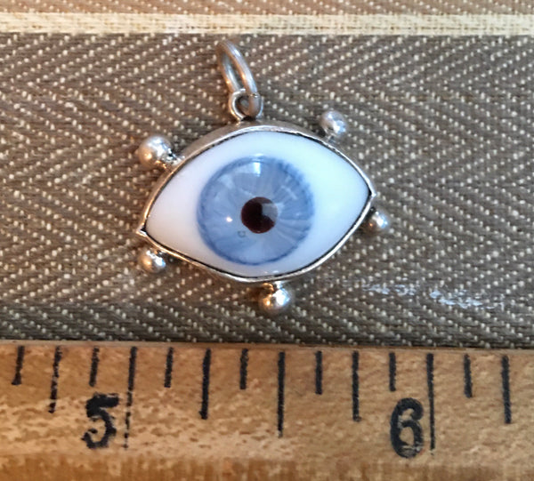 Sterling blue eye ball with lashes