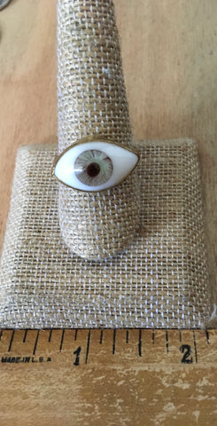 Green eyeball ring 8.5