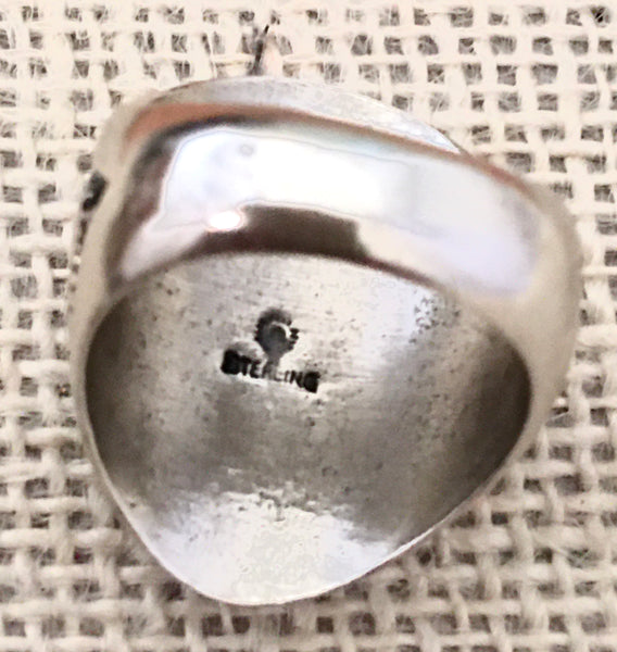 Antique Sterling Bells Trading Post Ring Size 10