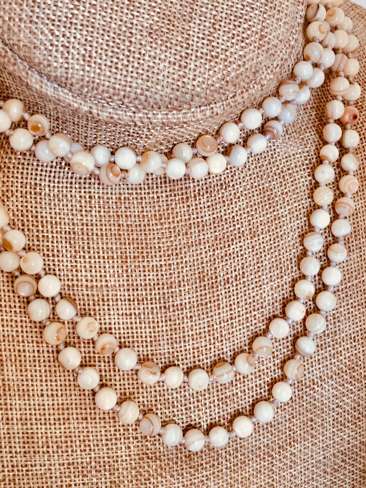 Mother of pearl knotted necklace