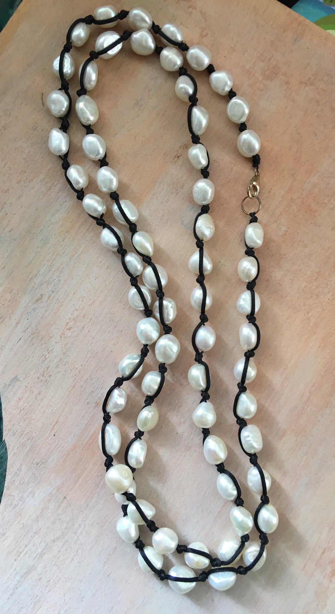 Knotted semi precious pearls