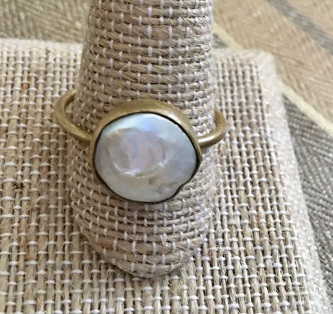 Size 11 simple pearl ring