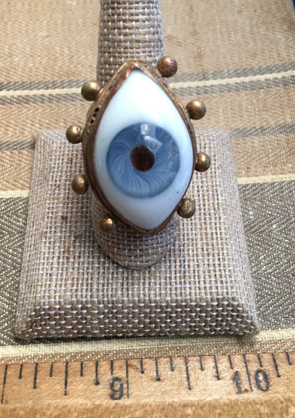 Large blue eyeball ring