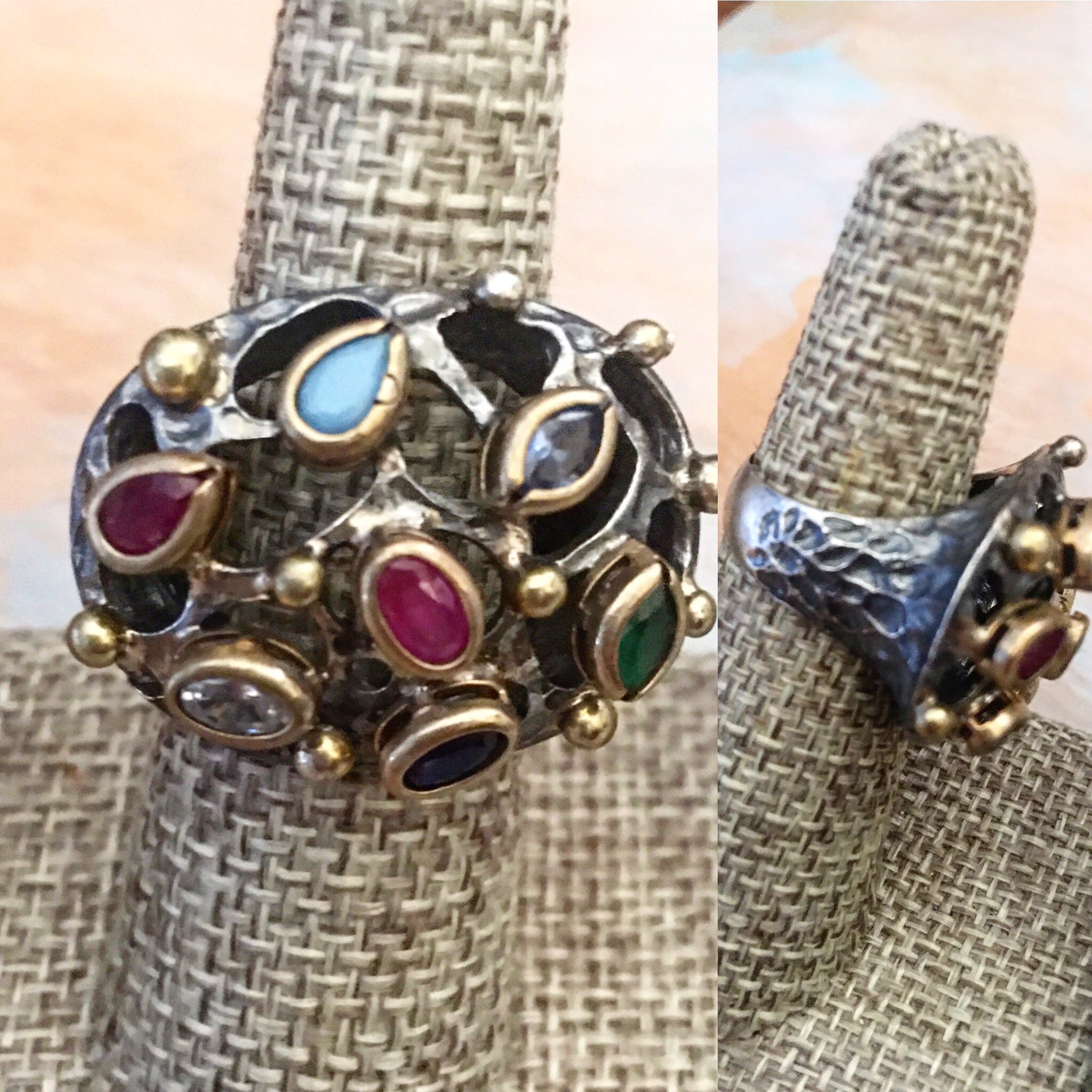 Sterling mixed metal ring