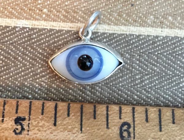 Sterling blue eye ball charm