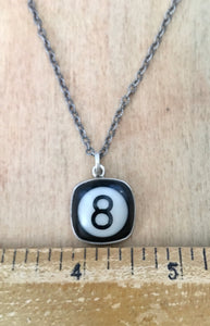 Sterling 8 ball necklace