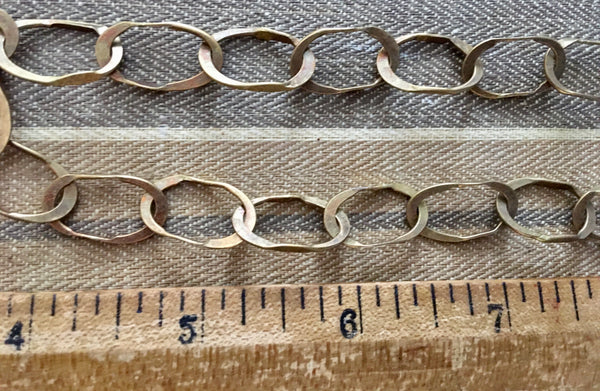 Hand hammered brass  link chain