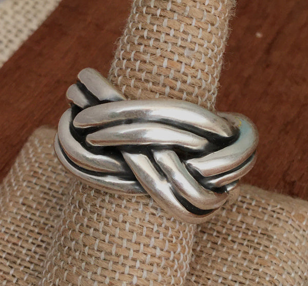 Sterling thick braided ring