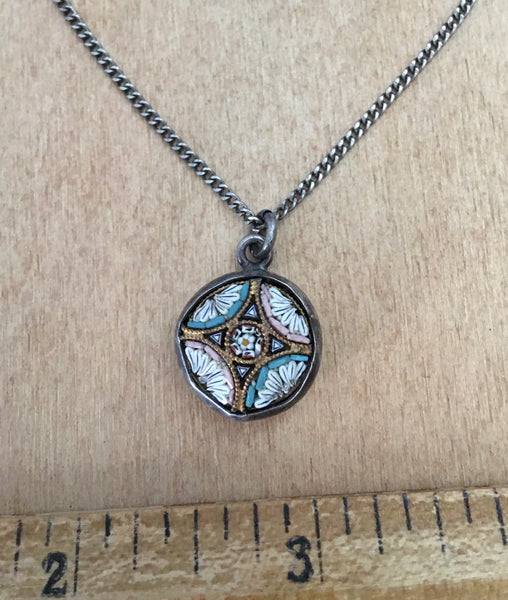 Micro mosaic on a 20” sterling chain