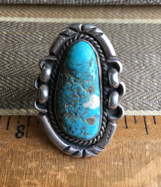 Vintage Navajo turquoise and sterling ring