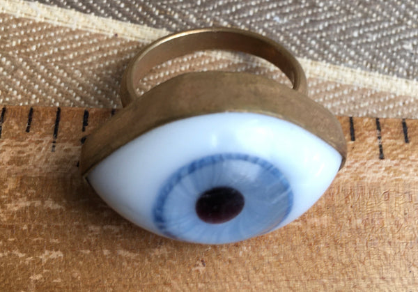 Size 8.5 Blue eyeball ring