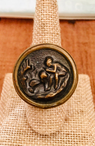 Vintage button ring