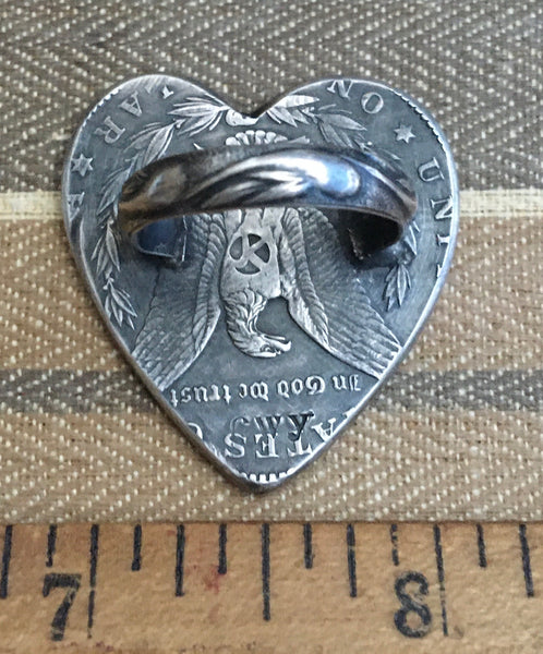 Liberty coin heart ring
