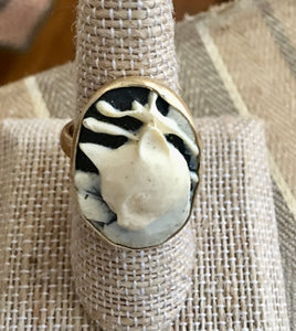 Vintage resin cat ring