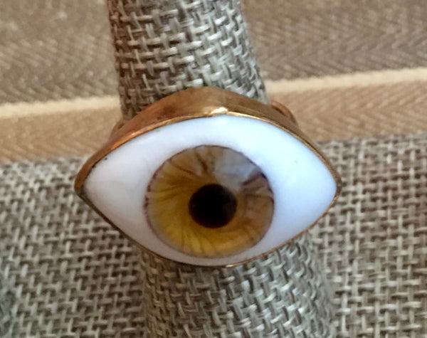 Hazel brown eyeball ring