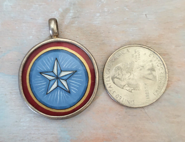 Hand painted lone star pendant