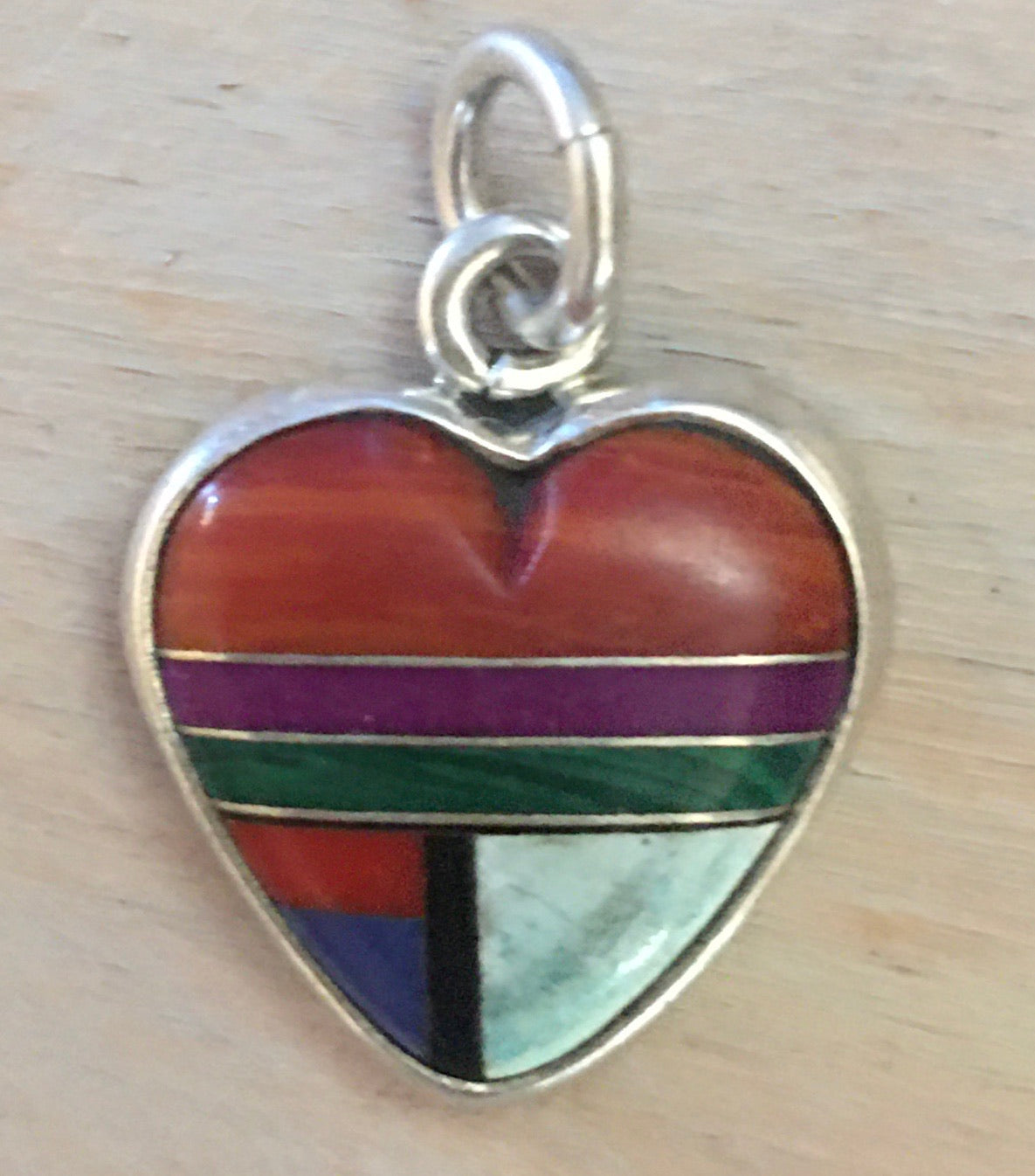 Inlaid sterling heart