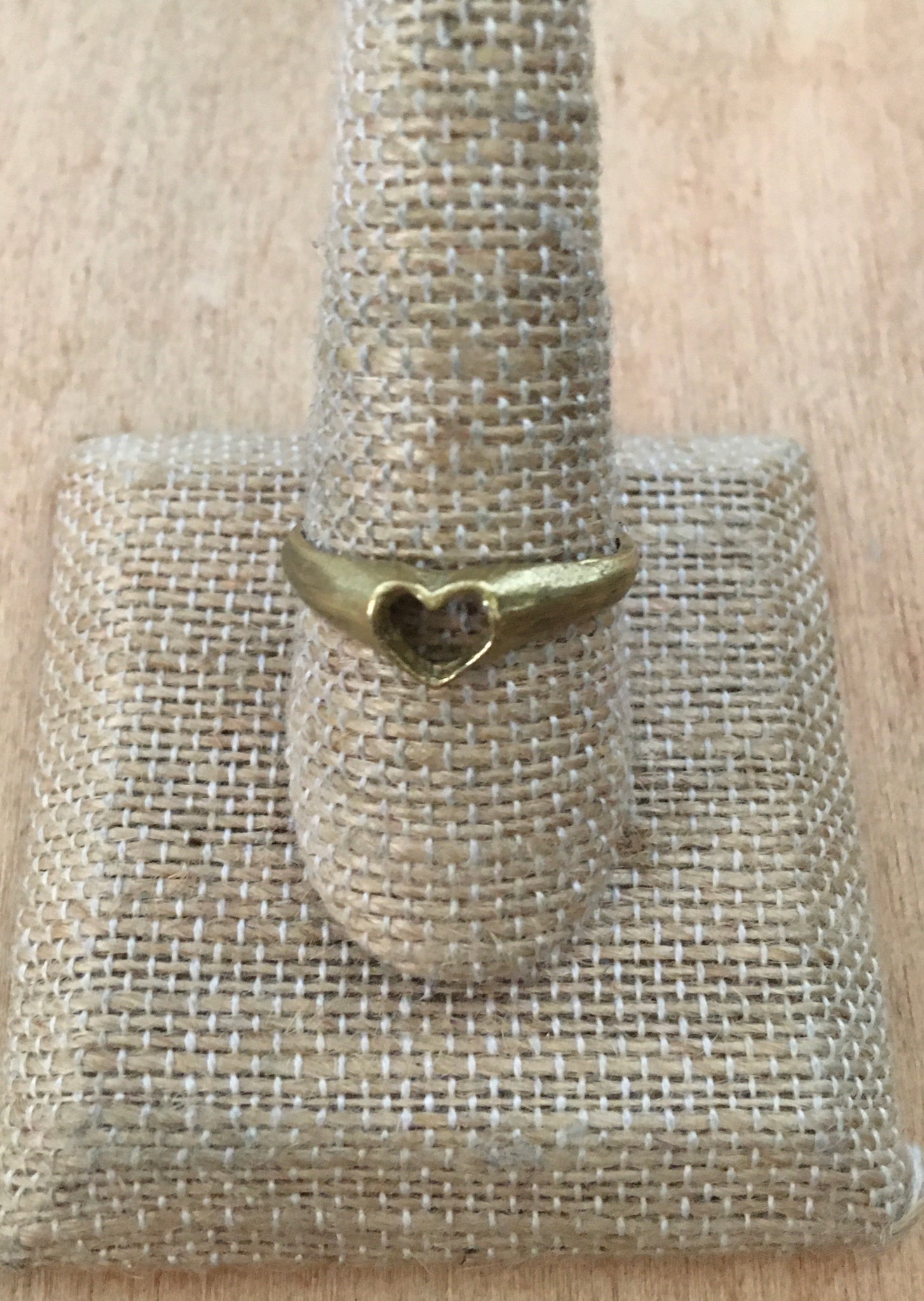 Simple brass heart ring