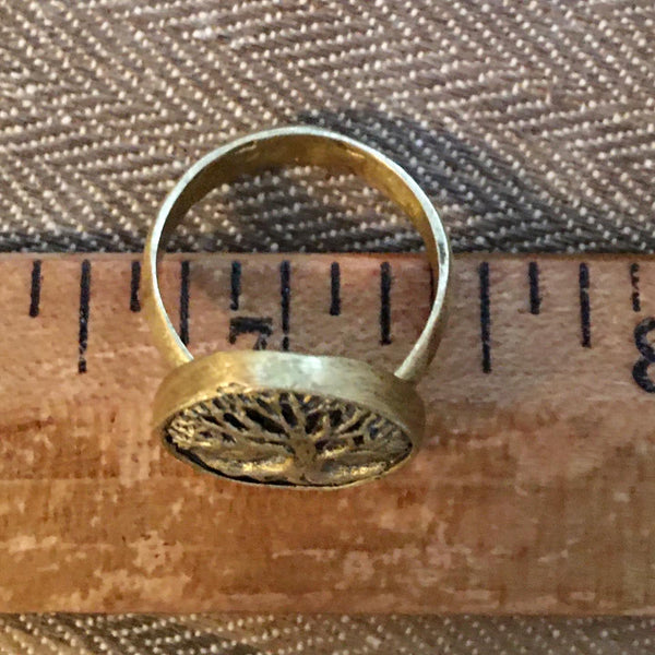 Tree of life brass ring