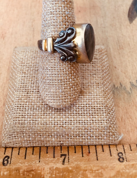 Labradorite mixed metal ring