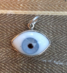 Sterling blue eye ball charm