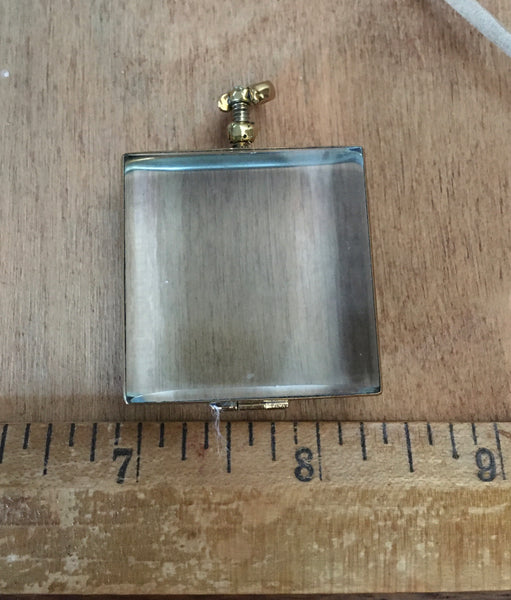 Large Square brass  locket