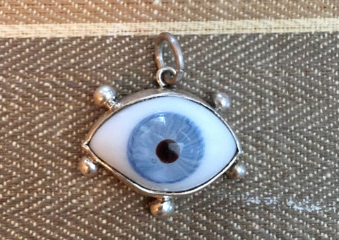 Sterling blue eye ball with lashes