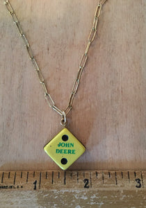 Vintage John Deere dice pendant