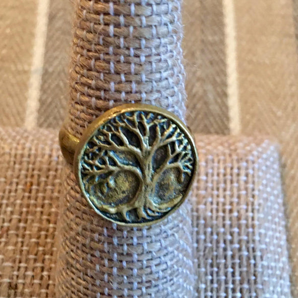 Tree of life brass ring
