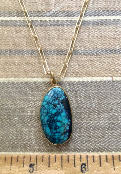 Simple Oval turquoise pendant