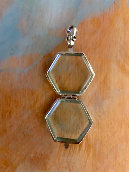Sterling hexagon locket